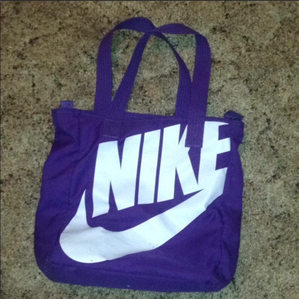 A purple Nike bag